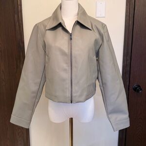 ASOS Design Faux Leather Green Bomber Jacket